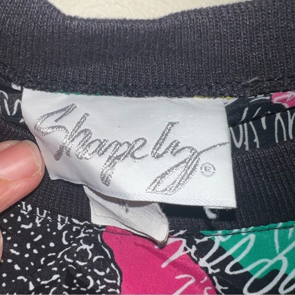 Vintage Shapely Abstract Pullover Jacket Shirt w/Shoulder Pads Made in USA Med - Picture 2 of 10